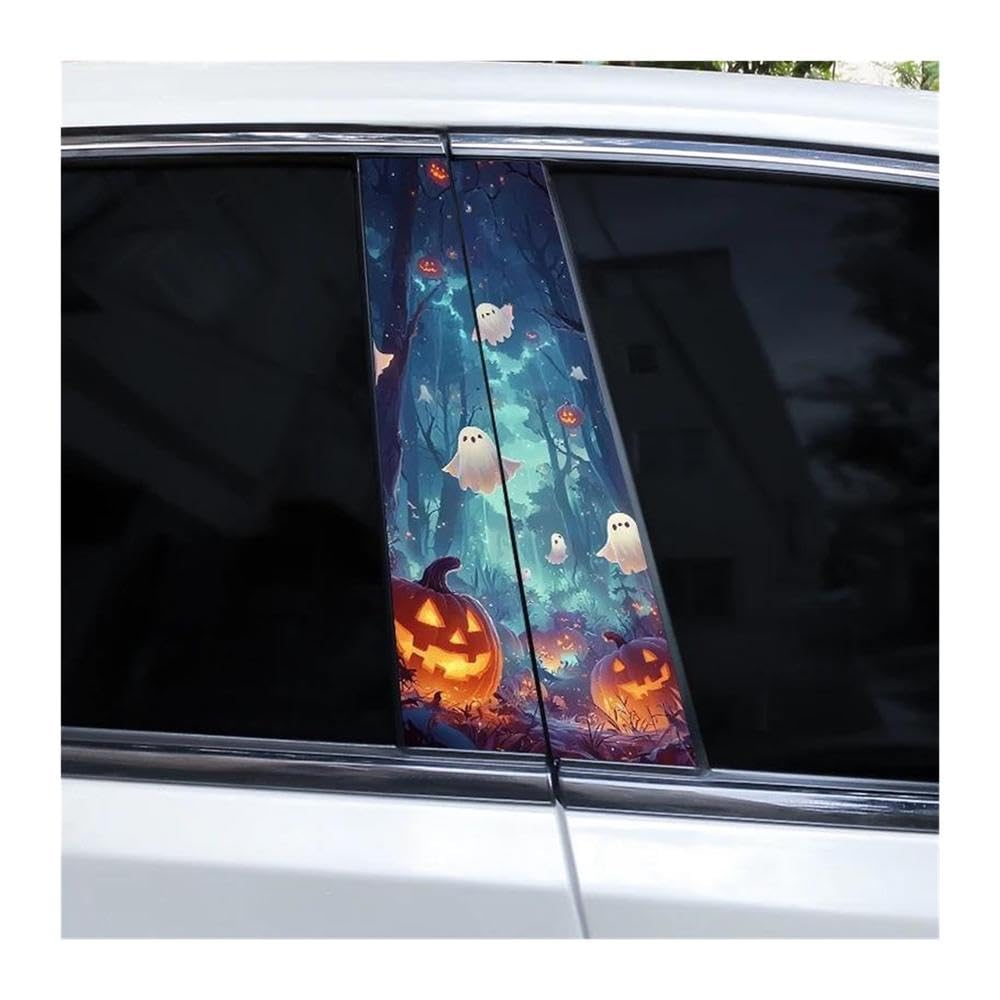Body Parts 2pcs Car Center Pillar Sticker Ghost Waterproof Protective Film(F)
