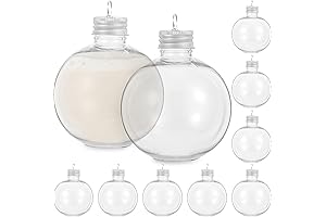 10 Pcs Christmas Booze Balls Clear Empty Christmas Ornaments Balls Fillable Ornaments...