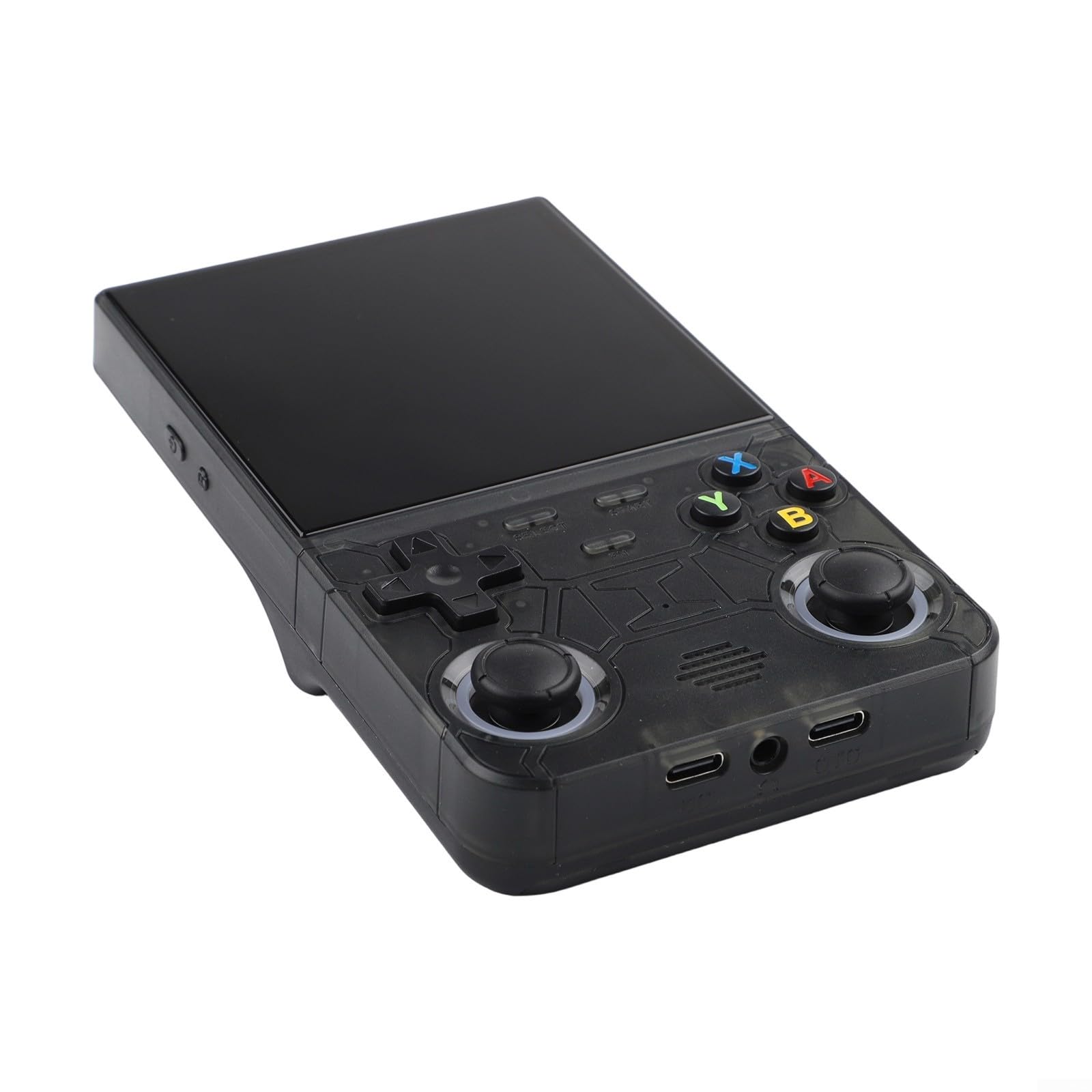 Consola de juegos portátil R36 Ultra de almacenamiento de 64/128 GB, pantalla HD de 4.0 pulgadas, dispositivo de juego retro, construcción ABS, diseño portátil para viajes (morado 64G)