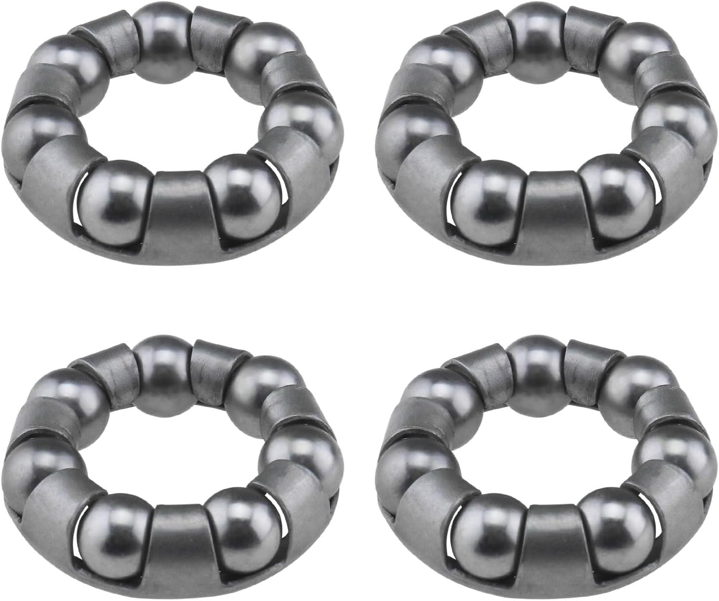 4pcs Bike Ball Bearing Retainer 7 Balls Bicycle Repair Accessories Ball Bearing Cage Bicycle Ball Bearing for Bike Front Wheel Ball Bearing Bracket, 1/4'' X 7 Balls