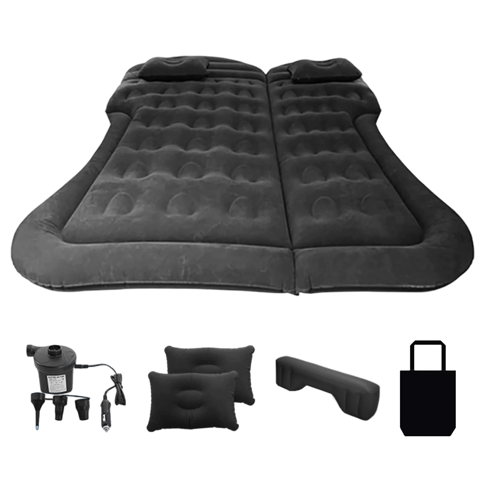 SUV Luftmatratze mit Luftpumpe, 2 Kissen 175x130cm Auto Matratze | Aufblasbare Tragbare Doppelseitige Dickere Luftbett für Kofferraum Rückbank Camping Outdoor Reisen