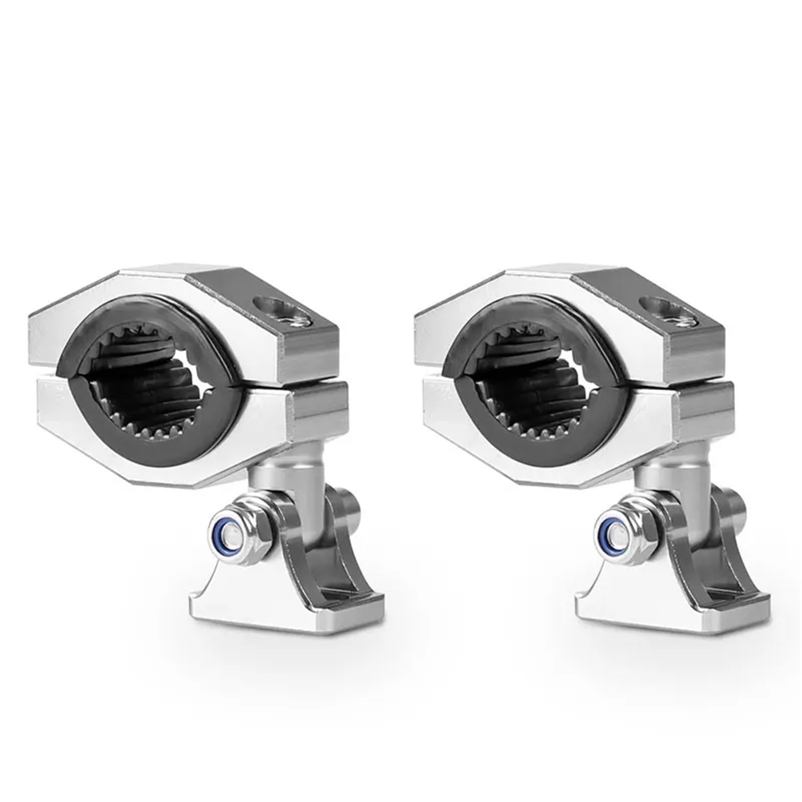 Geardrivex 2Pcs Grey Silver Headlight Bracket Motorcycle Spotlight Mount Bracket Auxiliary Headlight Clamps 18-30Mm Tube Clip For Moto Atv Fog Light Holder(2Pcs Grey Silver)
