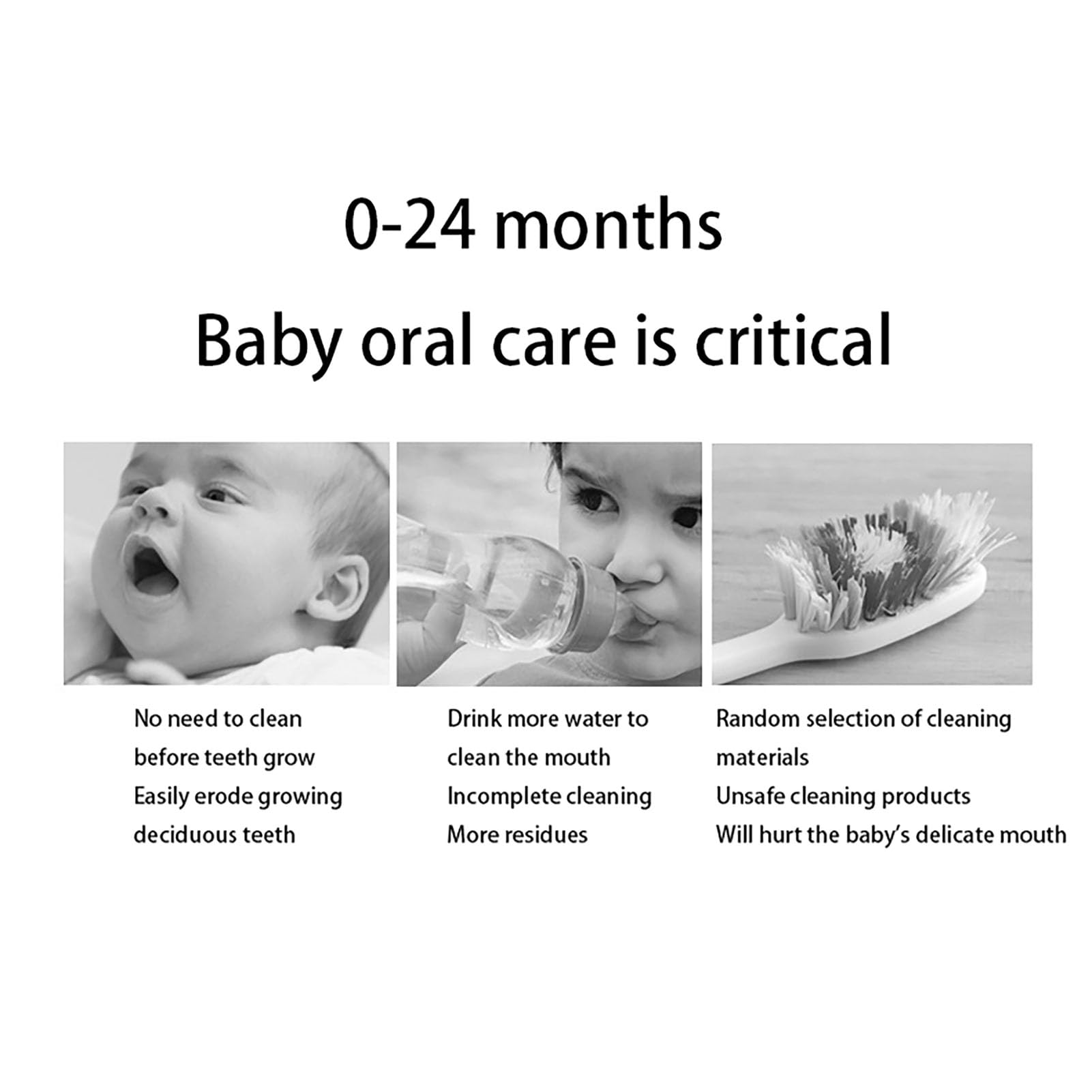 48 piezas de limpiador de lengua de bebé, cepillo de dientes desechable de gasa suave, limpiador de boca para bebés de 0 a 36 meses, cuidado dental para recién nacidos