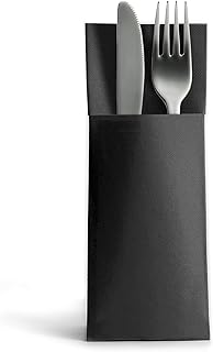 Alvotex Airlaid 50 Servilletas para cubertería, desechables, 32 x 40 cm, color negro
