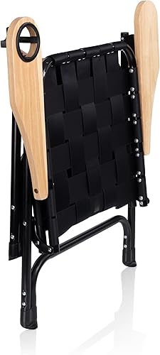 Miniatura 5 de Picnic TIME Lux - Silla de campamento tejida, capacidad de 250 libras, silla de campamento plegable para adultos con portavasos, marco de aluminio