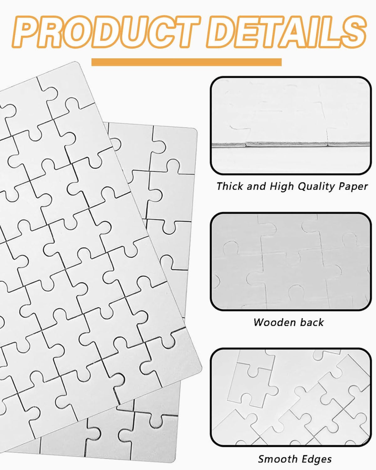 DAFNE 5 unbemalte Puzzleteile (bemalbar), DIY-Puzzles, DIY-Fotopuzzles, Kreativ-Bastelsets, Kindergeburtstags- und Kunstprojekte, Kindergeburtstagsbasteln (insgesamt 350 Teile)
