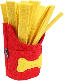 Dog Snuffle Toy Pet Slow Feeder French Fries Shaped Training Squeaky Toy- Puppy Toys
