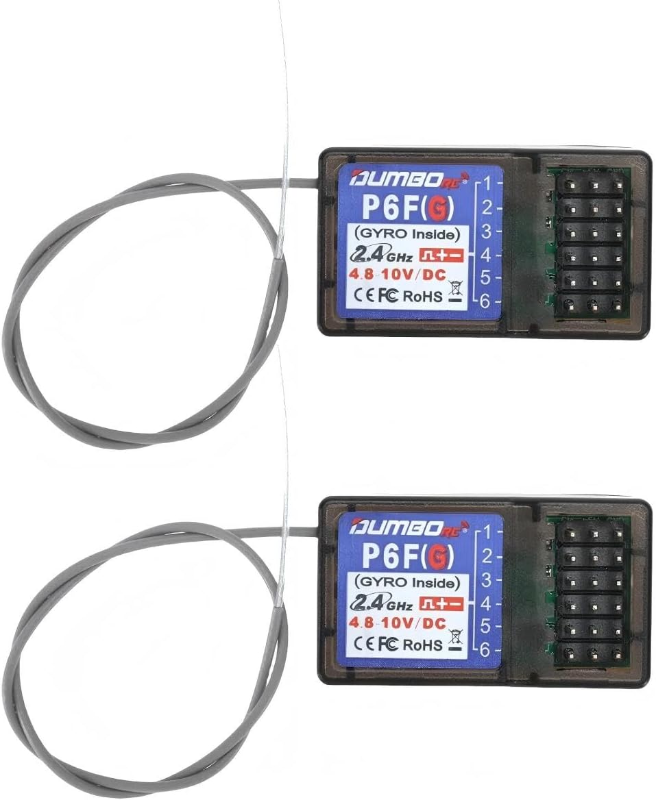 （2PCS ） X6FG 2.4G 6 Channel Gyro Inside Receiver for RC Car Boat Used for X4 X6 Transmitter