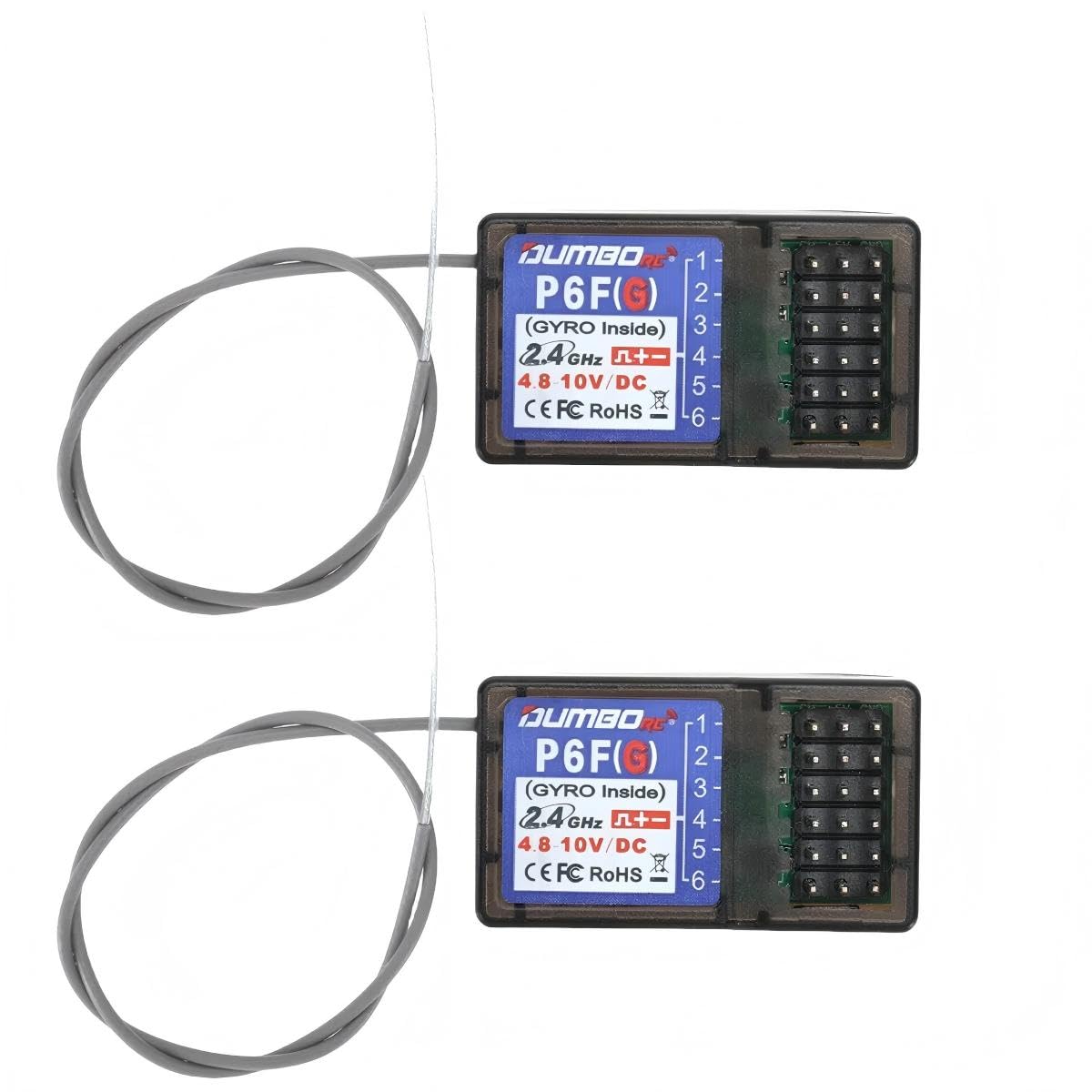 （2PCS ） X6FG 2.4G 6 Channel Gyro Inside Receiver for RC Car Boat Used for X4 X6 Transmitter