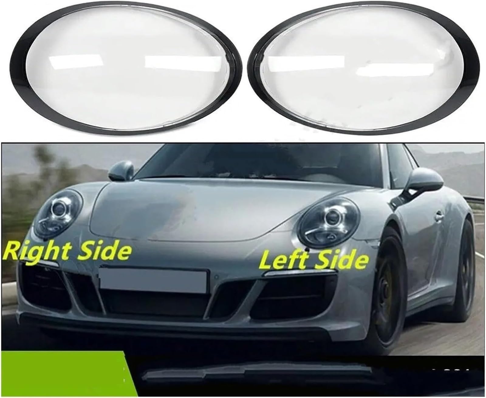 cache phares transparent Pour 991 911 pour Targa pour Carrera 2 portes 2013-2019 couvercle lentille phare voiture transparent coque d'abat-jour