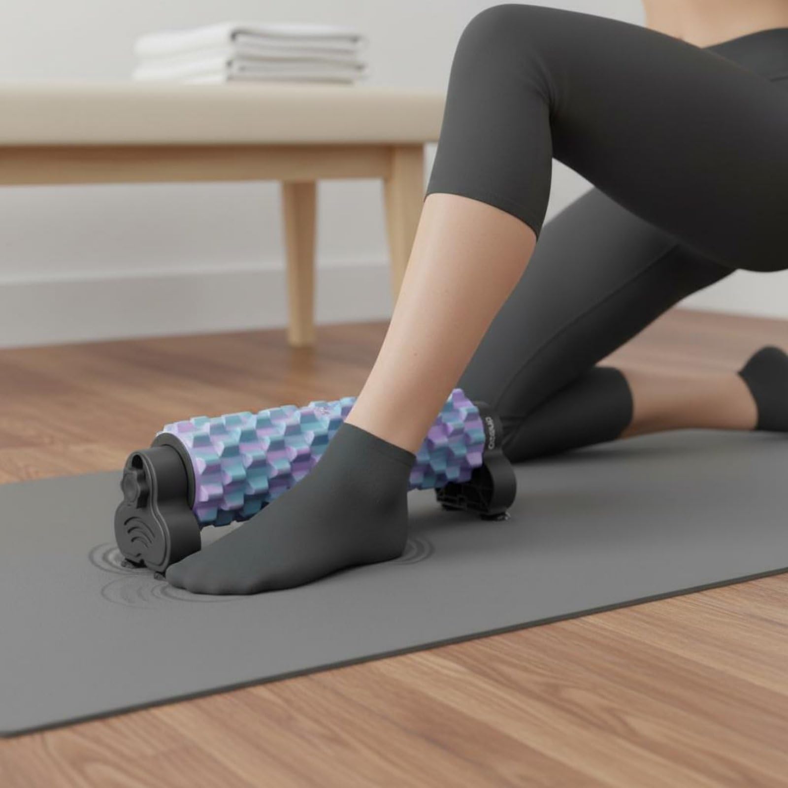 TISHITA Rullo Regolabile Rullo Schiuma Massaggio Spinale Base Solida Ventose Regolazione Punti Piramidali Profondi Materiale EVA PVC PP Adatto a Stretching, Rosa+Blu