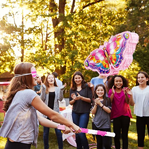 Honey Pot Set Honey Pot Shaped Animal Pinata Butterfly Small Pinata With Pinata Stick And Colored Blindfold For Kids Birthday Party Themed Decoration (Butterfly) #TOP5