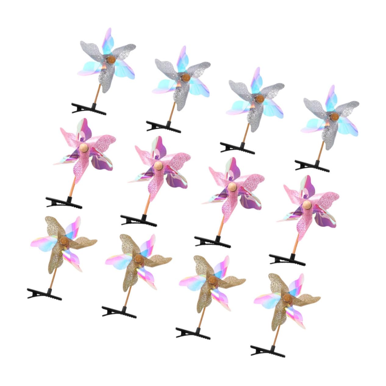 Beavorty 60 Stück Windmühlen Haarnadeln Glitzer Haarspangen Mädchen Haar Accessoires Windmühlen Haarspangen Haar Accessoires Für Mädchen Glitzernde Für
