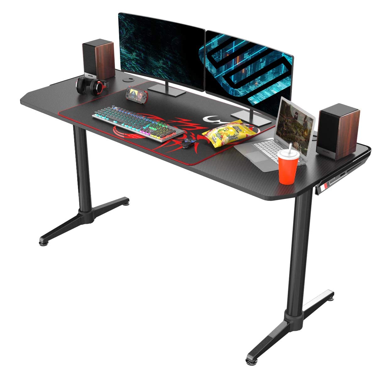 EUREKA ERGONOMIC I60 Computer Gaming Desk 60'' PC Computer Gaming Desks