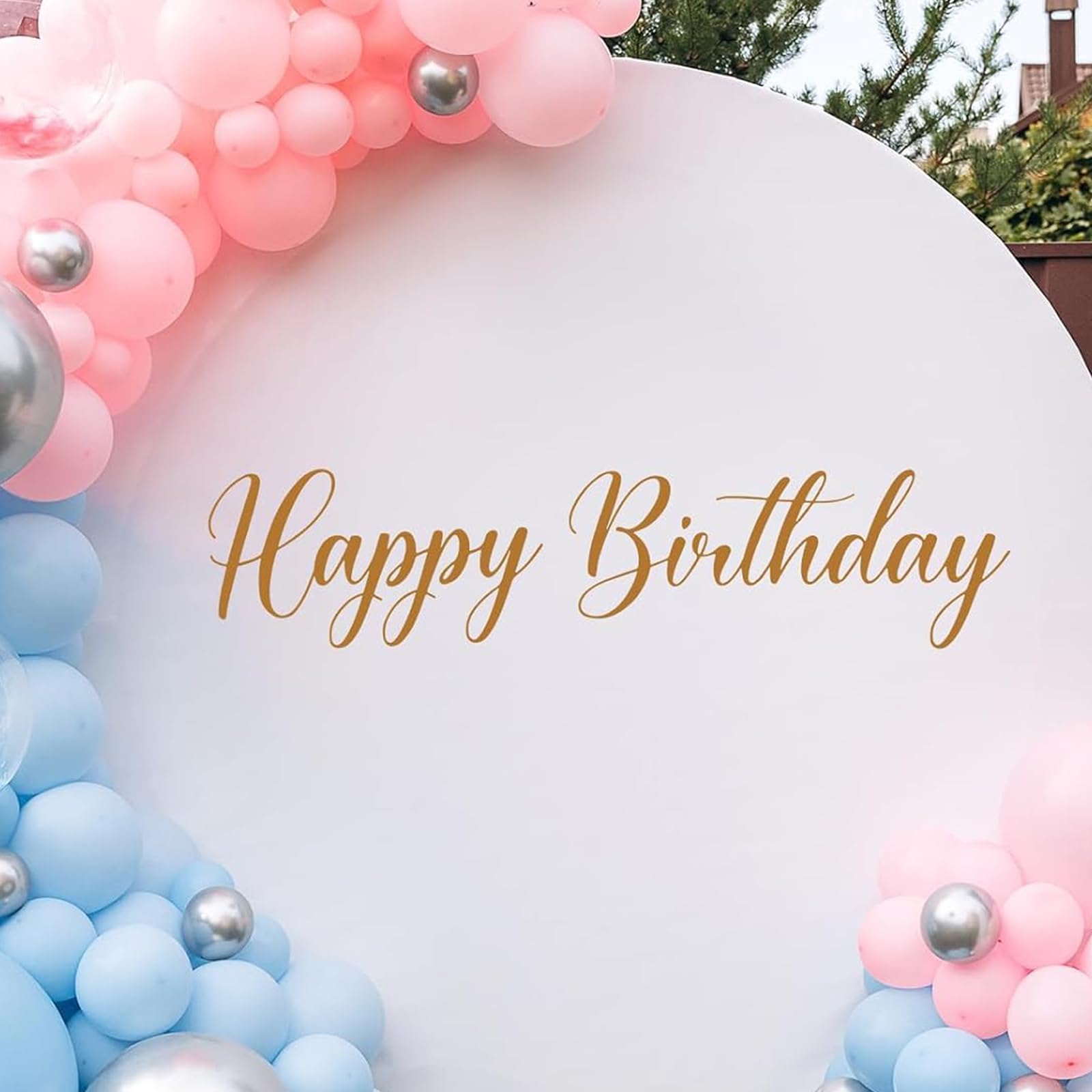 Letrero de feliz cumpleaños para telón de fondo, calcomanías doradas de feliz cumpleaños para arco de globos, decoraciones de fiesta de feliz cumpleaños, decoración de letrero de feliz cumpleaños para