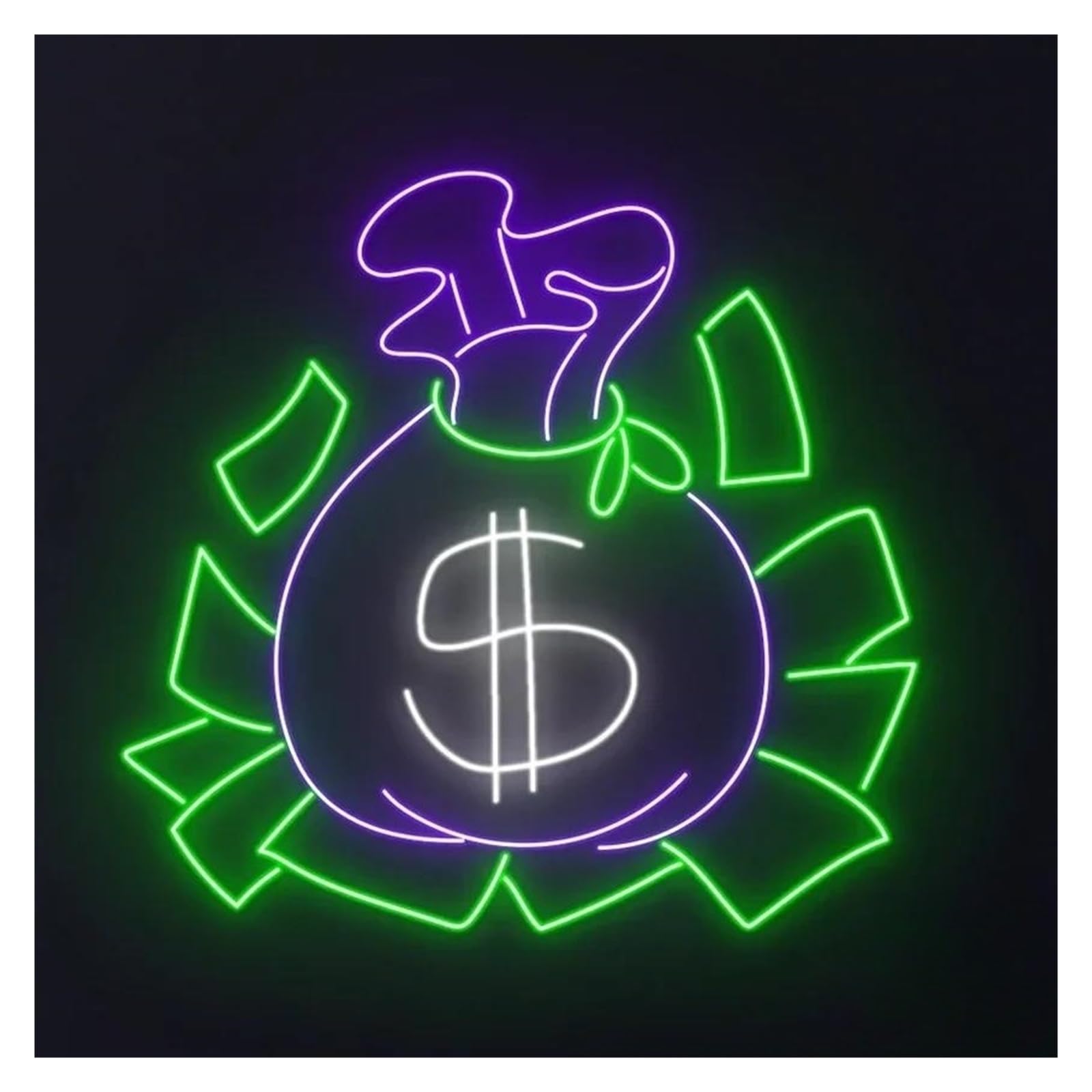 SHOUXI Sign Lamp Money Bag Dollar Bag Neon Sign Light Store Room Fruit Cake Shop Business Wall Decor Personalized 41cm