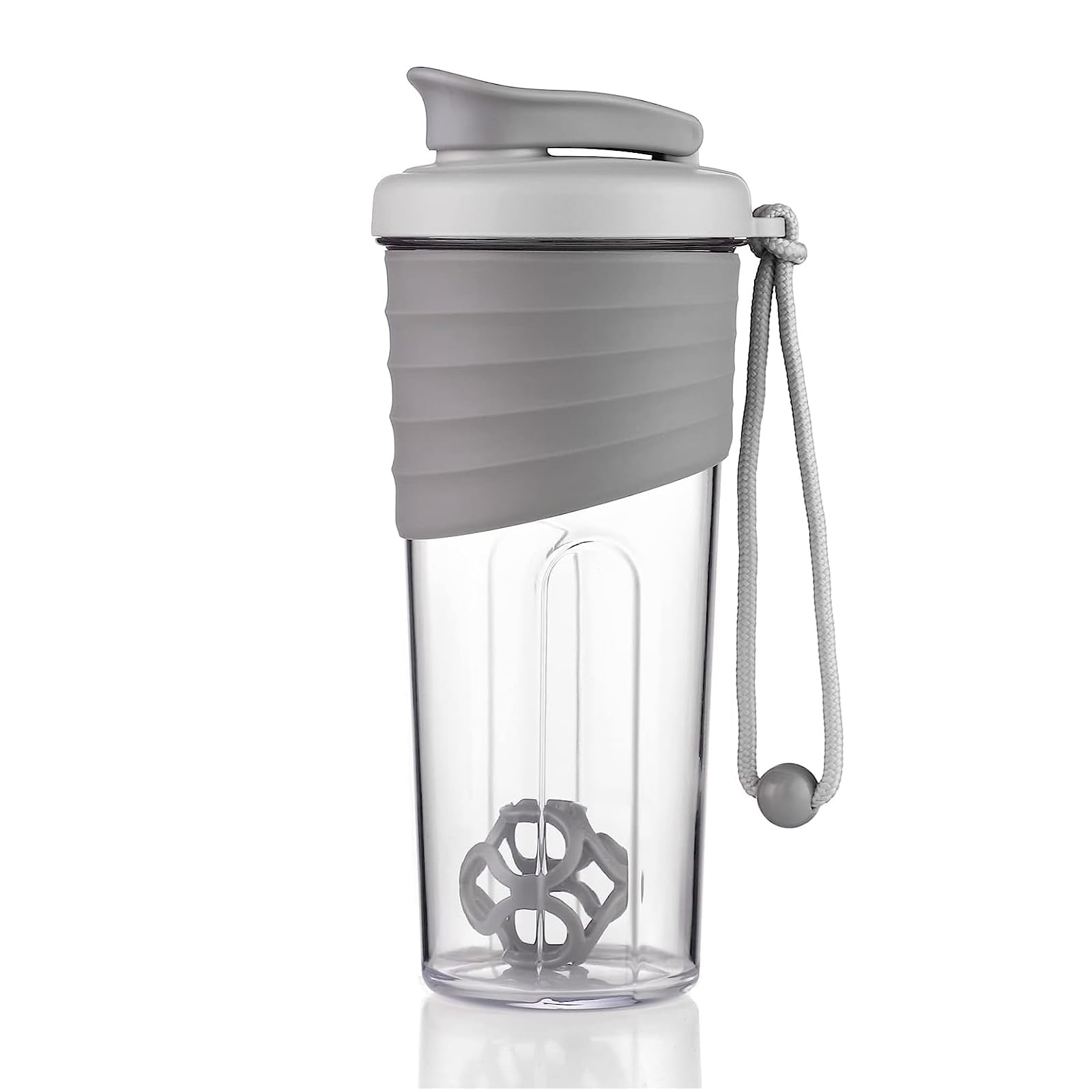 Shaker Bottle for Protein Mixes，24 oz，Protein Shaker Bottles with Whisk Ball, Mixer Bottle, Protein Bottle,Portable Pre Workout Whey Protein Drink Shaker Cup，Gray