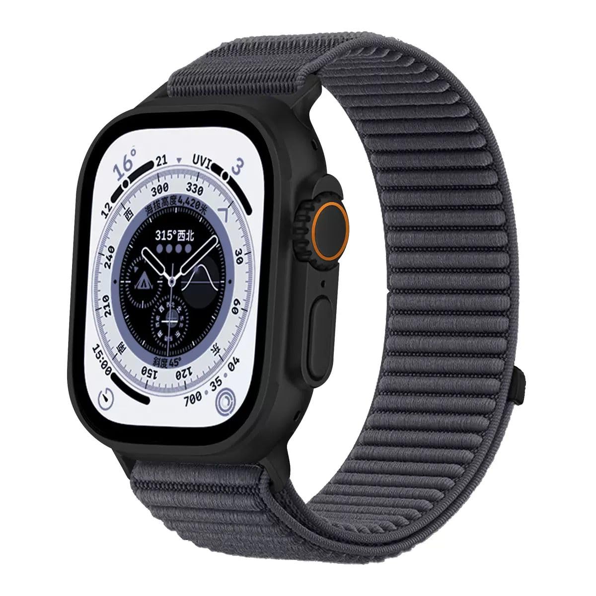 printme nylon sport band compatible with apple watch band 44mm 45mm 46mm 49mm 42mm, stretchy trail strap elastic belt for iwatch series 11 10 9 8 7 6 5 4 se ultra / 2/3