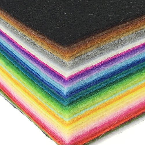 Image of 42pcs Felt Fabric Sheet 4 inchx4 inch Assorted Color DIY Craft Squares Nonwoven 1mm Thick (Pack of 2)