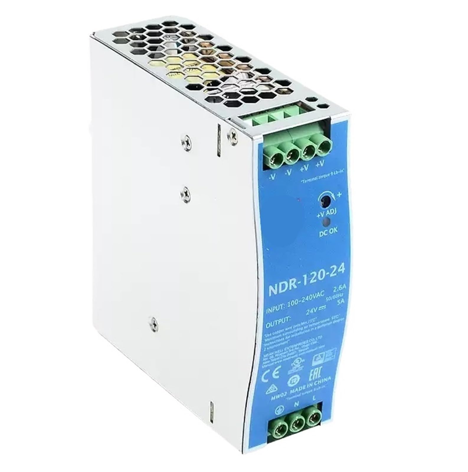 Alimentation à découpage NDR-120-24 sortie unique 24V pour automates