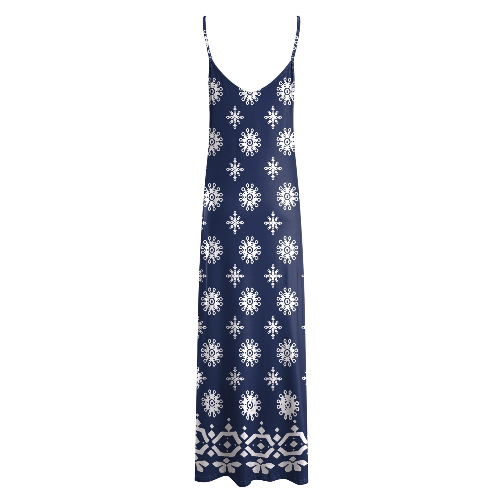 Abito Lungo Estivo Donna Cotone Abito Estivo da Donna alla Moda e Casual con Scollo a V e Maniche Lunghe, Ideale per Vacanze al Mare o in Resort. Vestito Leggero