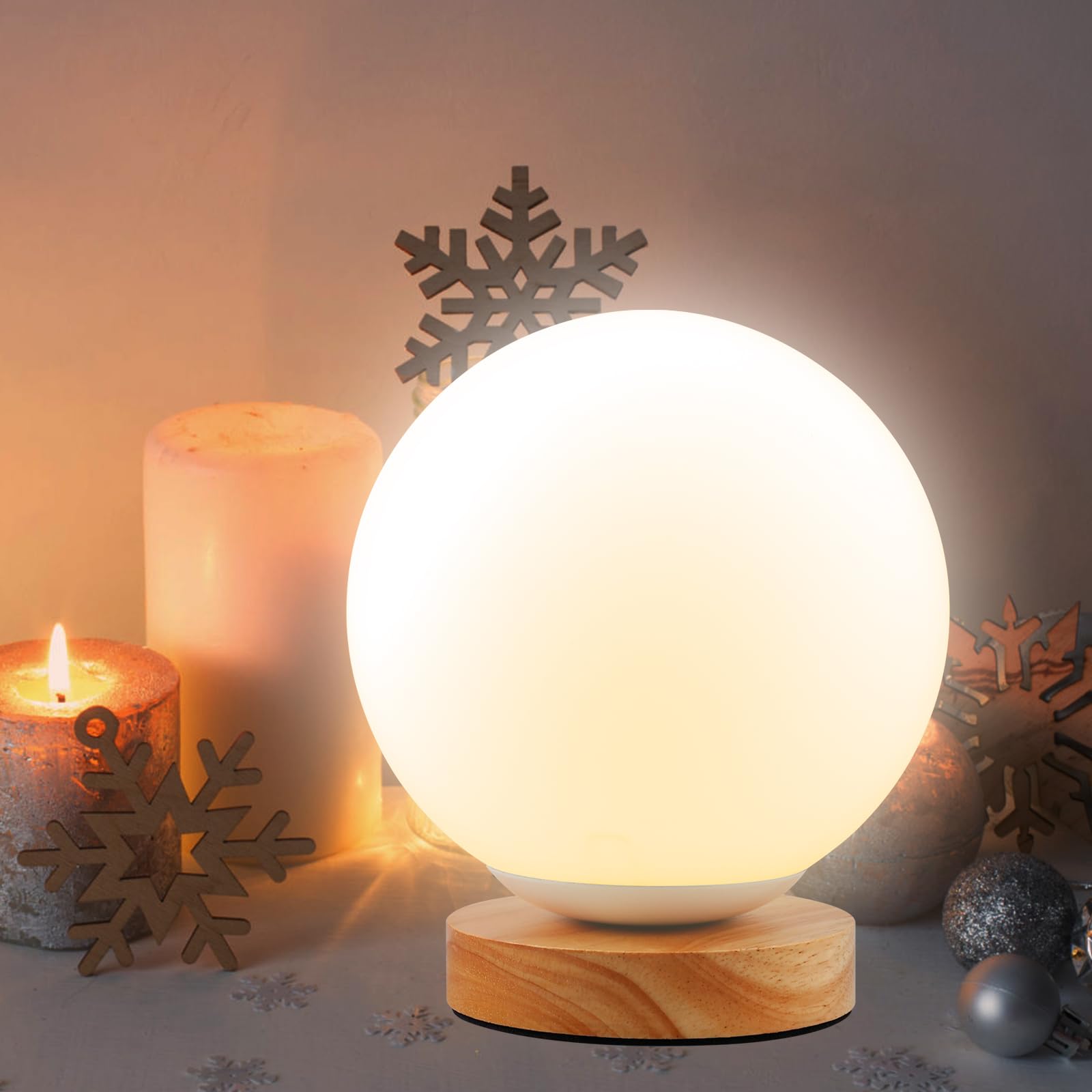 BORDEAG Lampada diurna per terapia, senza raggi UV, 10000 Lux, simulazione di luce diurna, luce solare con telecomando, 3 temperature di colore, luminosità regolabile e timer per casa, ufficio (palla)