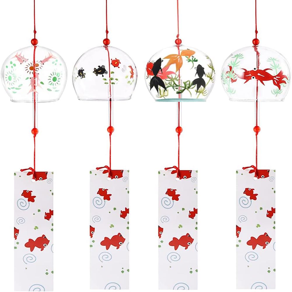 Wind Chime, Glass Wind Chime, Glass Wind Chime, Handmade Wind Chime, Edo Wind Chime, Healing Sound, Japanese Style Wind Chime, Stylish, Cute, Cool, Drilled Wind Chime, Cool Time, Handmade Decoration, 