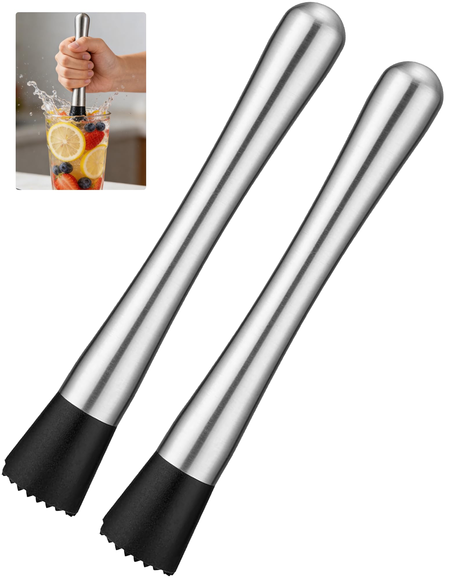 Stainless Steel Cocktail Muddlers - 2 Pack -1