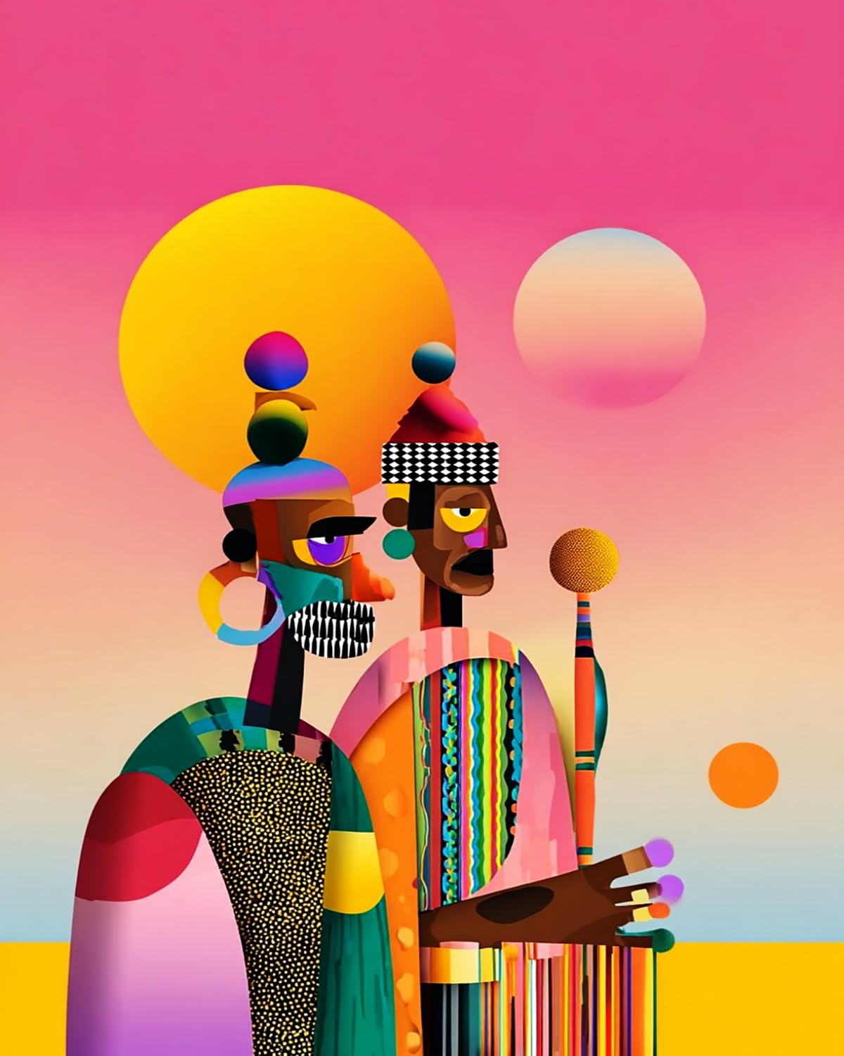 Liubaishi Multicolour Paint By Numbers For Adults, Colourful African Figures, 40X50 Cm Acrylic Canvas Kit With Brushes
