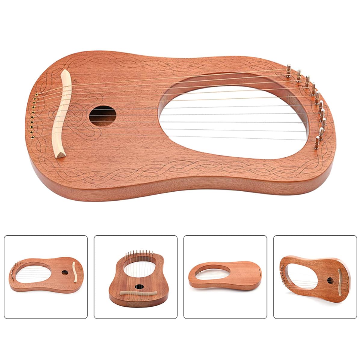 Kisangel Arpa Lira Corda Resistente Kit Di Strumenti Musicali in Legno Portatile Strumento Musicale Orchestrale Corde Per Principianti e Amanti