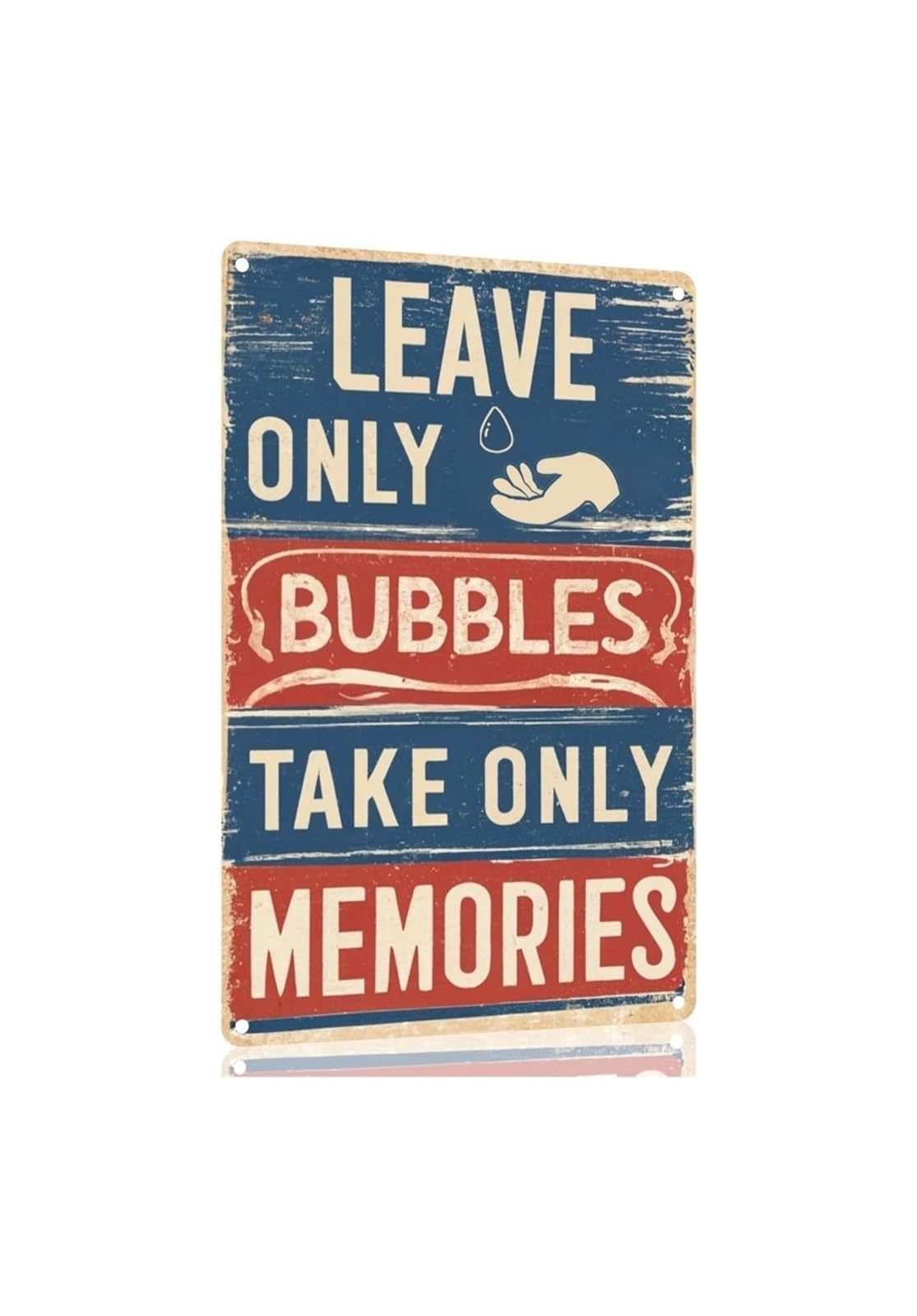 HDKYSWBUEJ Bathroom Humor Metal Tin Sign Vintage Funny Wall Decor Leave Only Bubbles for Home Spa 8 X 12 inch