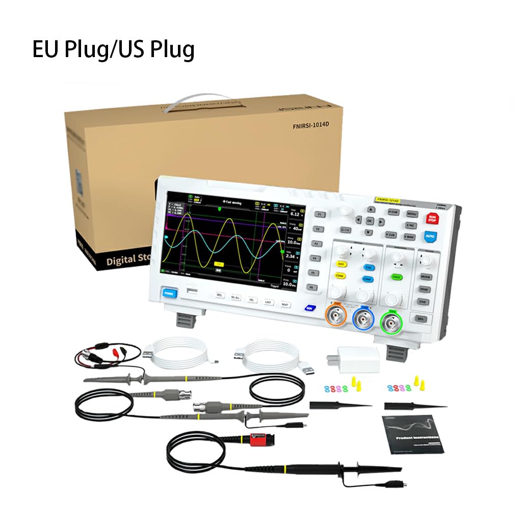 IOIUSKKU Osciloscopio digital Profesional 1GB Almacenamiento Interfaz USB LCD Luz Osciloscopios ajustables Generador de señal