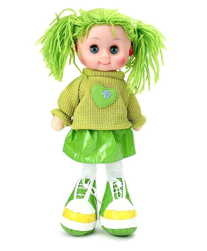 VGRASSP Beautiful Fluffy Smiling Wool Doll Toy for Girls with Lights and Music - Soft and Cute - 36 cms - Color As Per Stock - Image 4 thumbnail