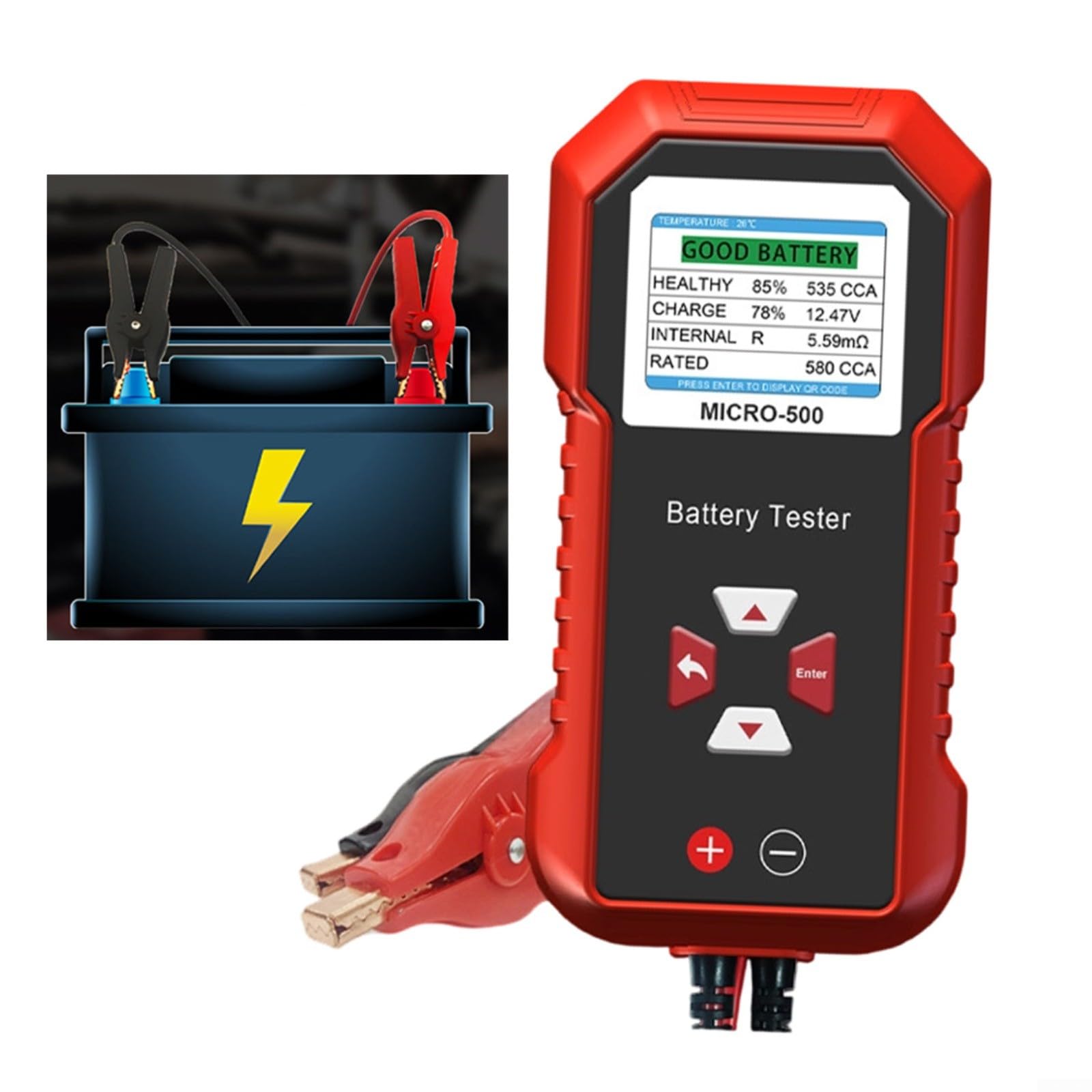 MICRO-500 - Tester per batteria, 12 V, analizzatore di resistenza interna per auto