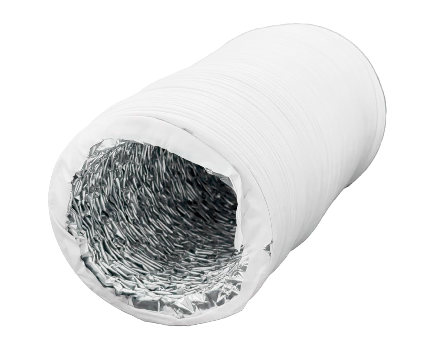H&C VENT Tubo flessibile di scarico – con alluminio – Isolamento PVC – Tubo flessibile – Uscita di ventilazione tubo flessibile per condizionatori d'aria, asciugatrice (bianco, Ø 200 mm – 3 m)