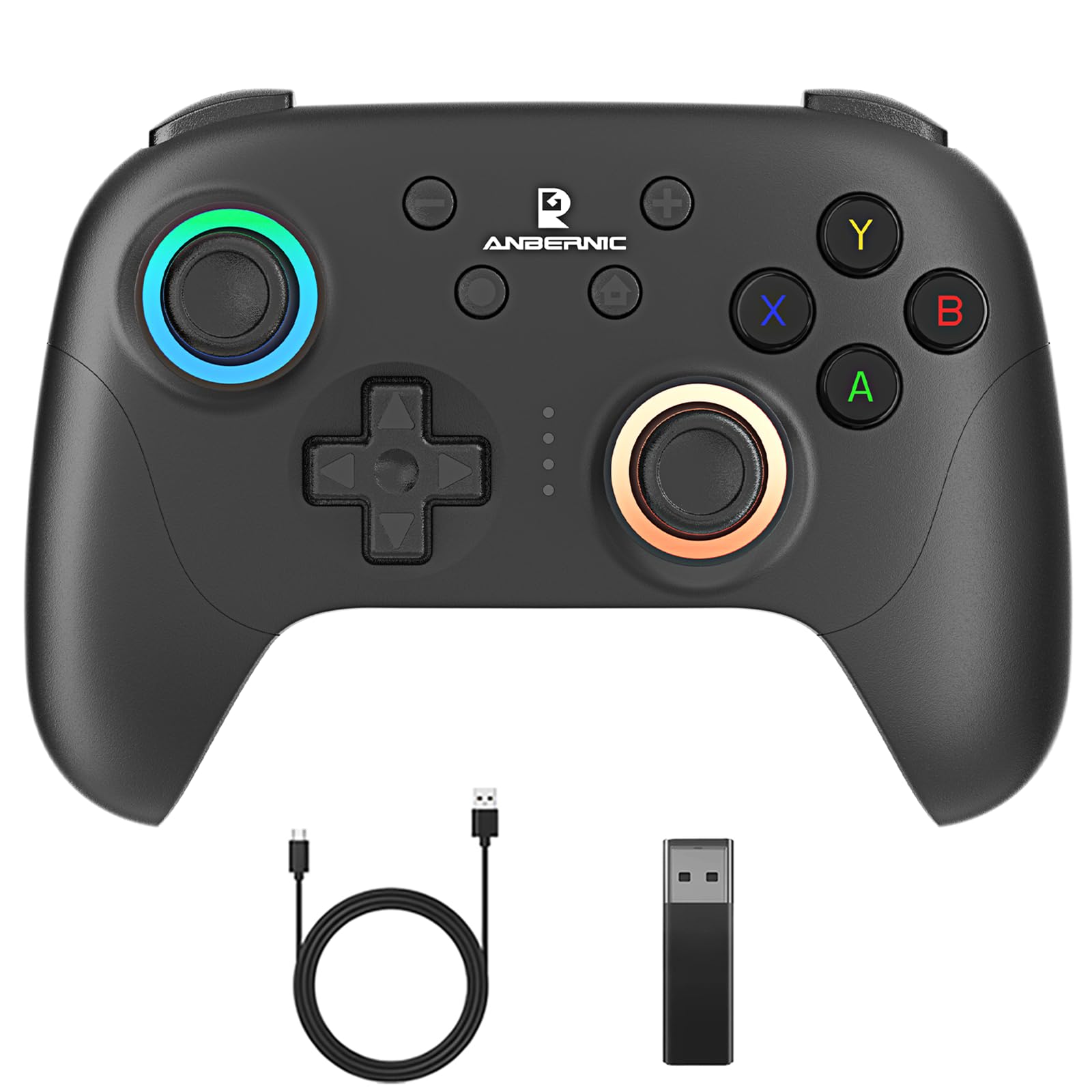 RG P01 Manette de jeu sans fil RG P01 Manette de jeu pour PC Plug and Play Manette de jeu avec effet Hall/déclencheurs Joystick RG P01 Manette de jeu Switch/PC/Steam/Android/iOS (Noir)