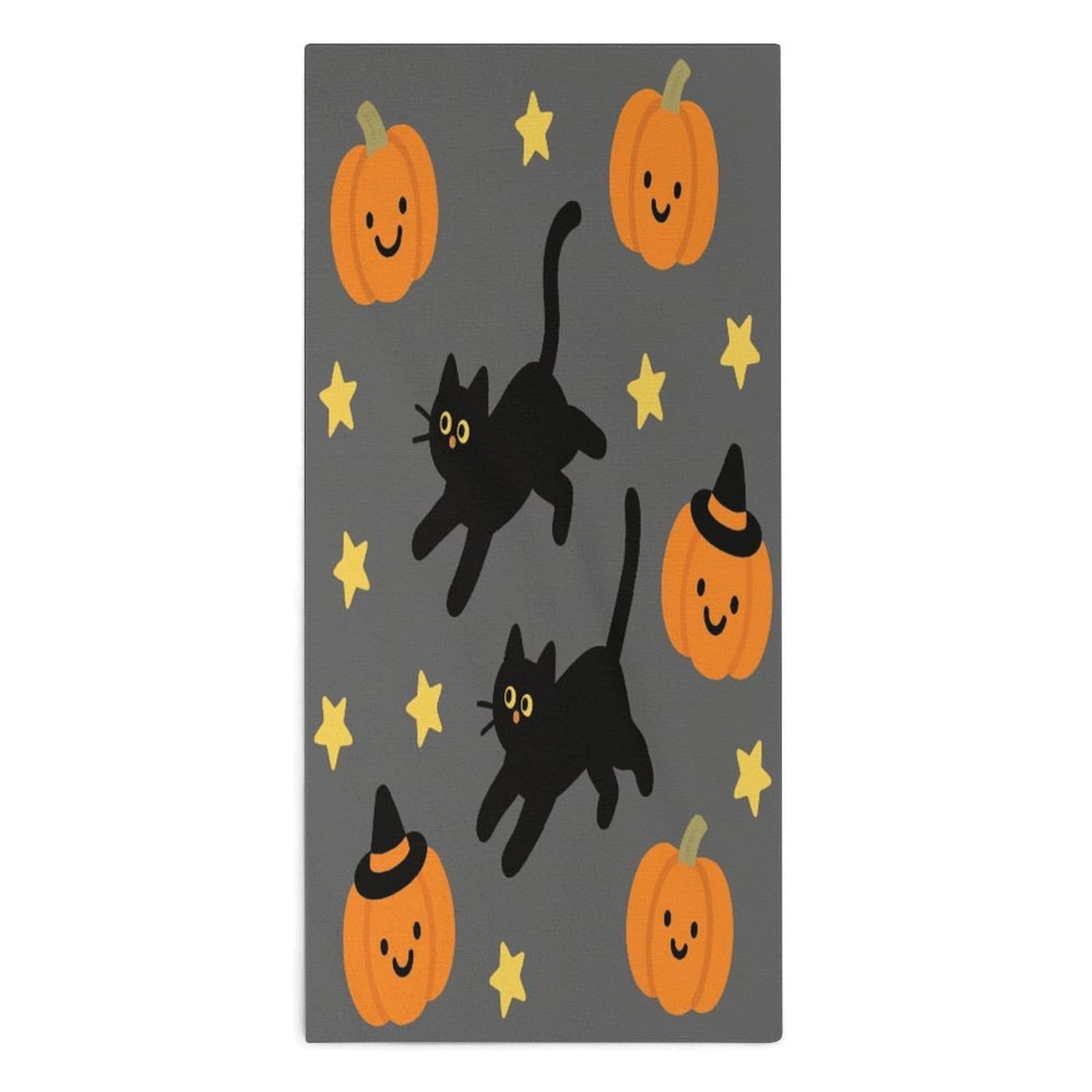 YUXBVKRS Pumpkin And Black Cat Hand Towels for Bathroom 14x29 Inch