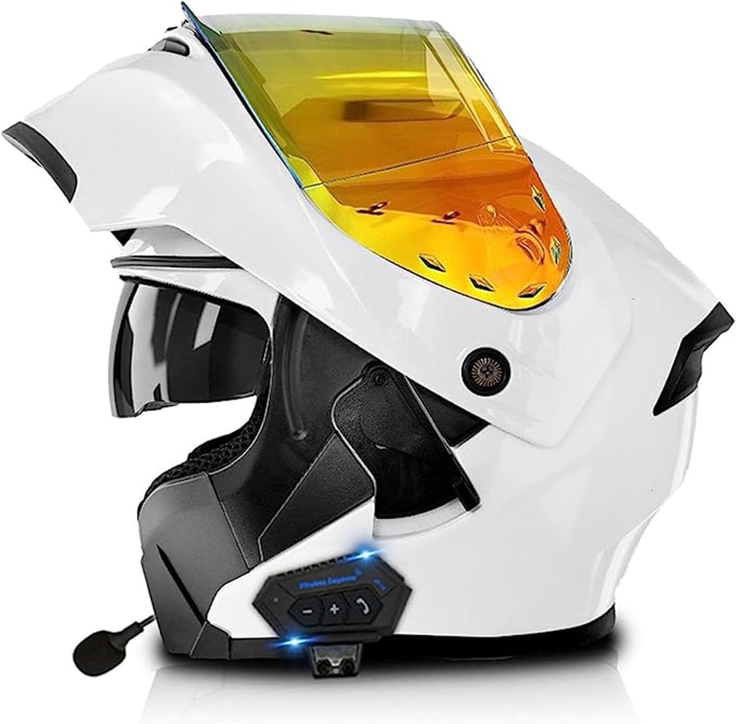 Flip Up Motorcycle Helmet with Bluetooth Modular Double Visor