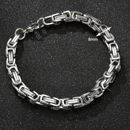 Pulsera de cadena de bicicleta Kim Carrey acero inoxidable 8mm miniatura 4
