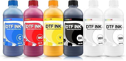 SPLENDIDCOLOR Recambio de transferencia de calor de tinta DTF de 169fl oz remanufacturado para impresora R1390 R2400 R2800 L1800 L1430 L800 P408