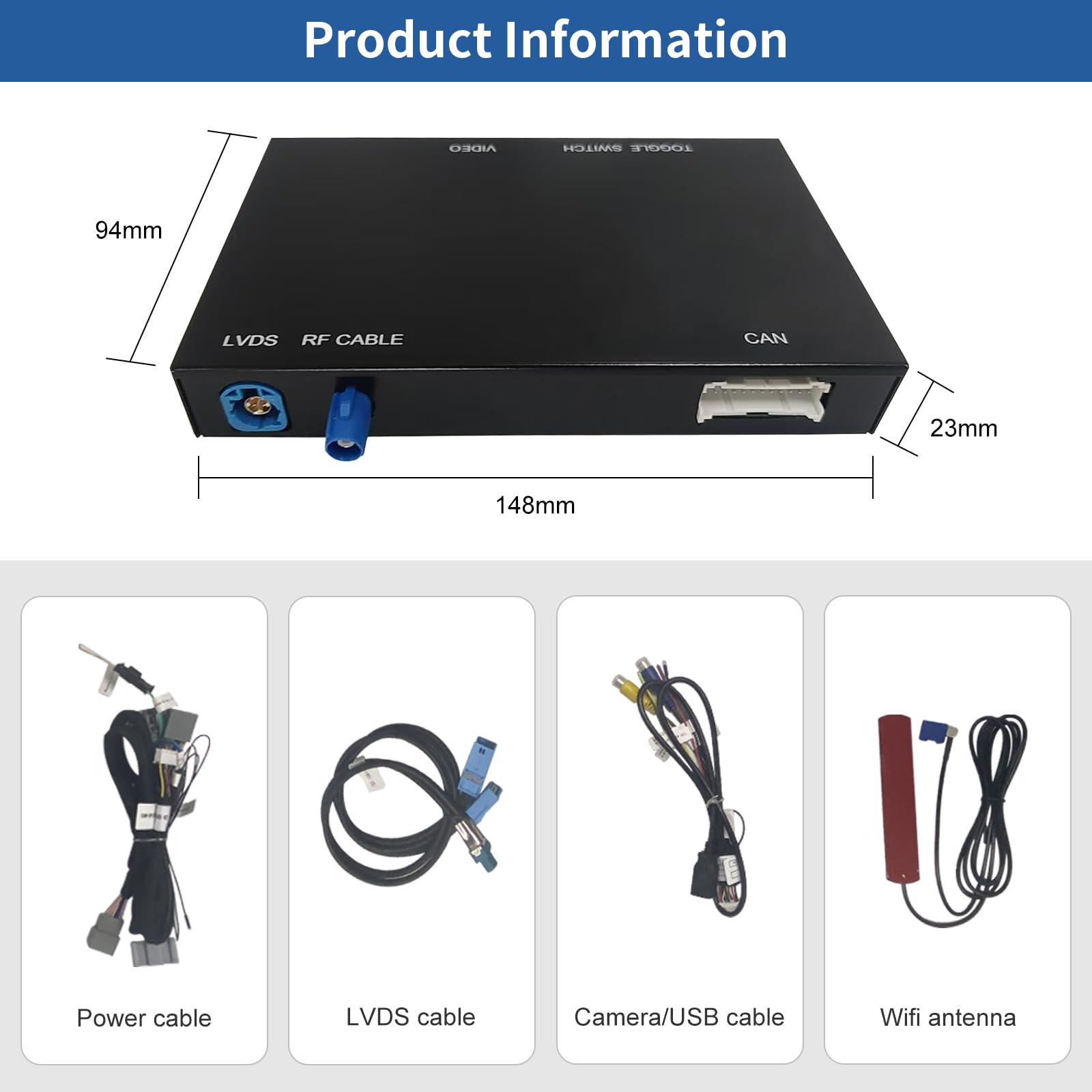 Road Top Adattatore CarPlay Wireless per Land Rover con Harman 8" | per Land Rover con Schermo Harman da 8" 2016-2018, CarPlay senza fili, Android Auto, MirrorLink, Navigazione