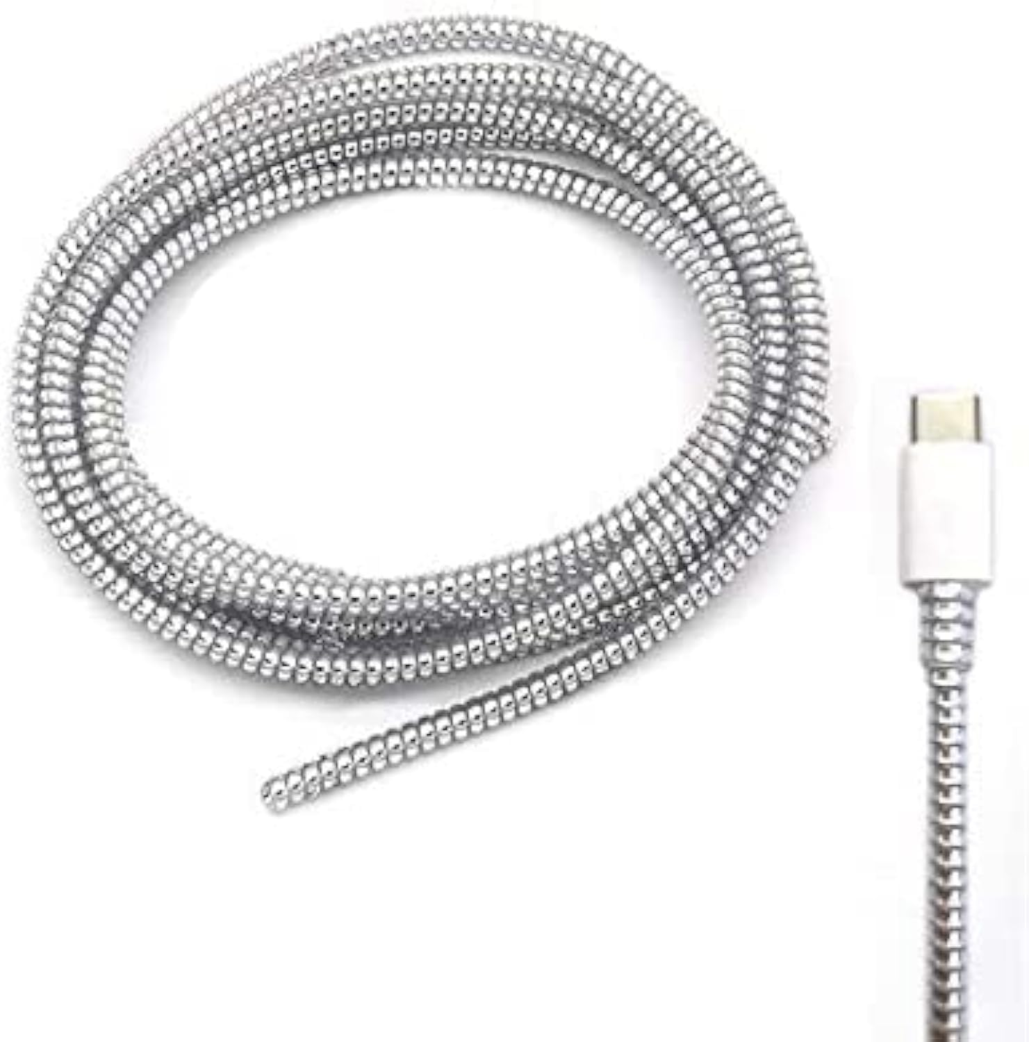 GadgetBite Ultimate Cable Protector | Spiral Cable Protector 1.5 Meter/Cable Protector 150 cm | Plastic Cord Wire Charger Winder for iPhone and Android Charging Cables (Silver). (B0CF5XJ7H1) Amazon Price History, Amazon Price Tracker