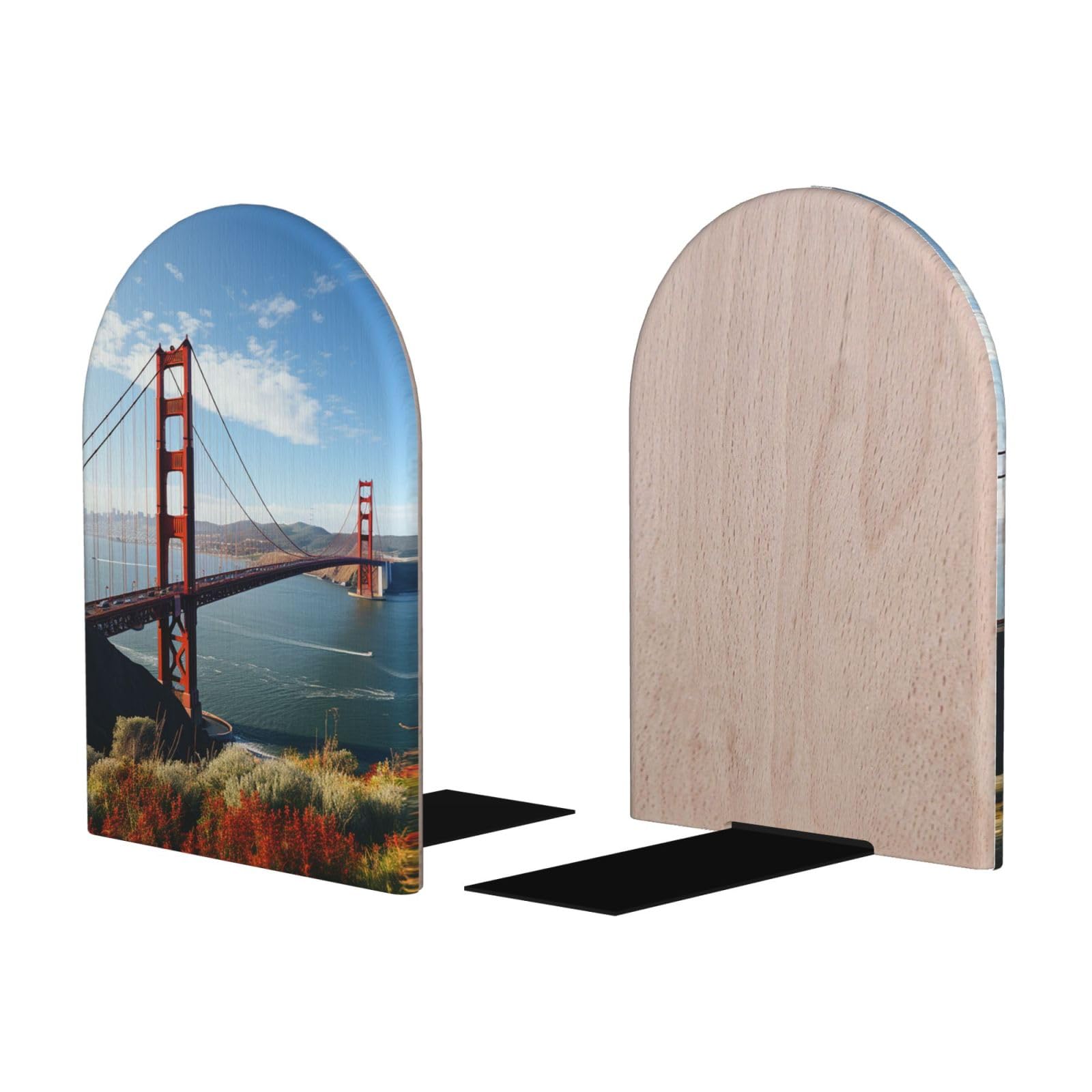 Serre-livres Golden Gate San Francisco en bois, cadeau idéal pour passionnés d'architecture