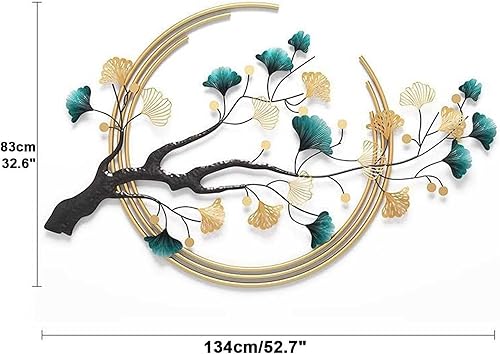 Miniatura 2 de RETORO Decoración moderna de pared de metal 3D de lujo, escultura grande de hoja de árbol de ginkgo, decoración de pared para sala de estar,