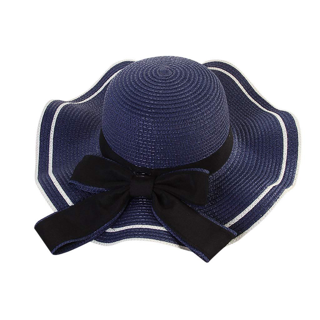 Cappello Da Sole Donna Elegante A Tesa Larga In Paglia – Per Spiaggia, Viaggi E Servizi Fotografici, Circonferenza 55-58 Cm