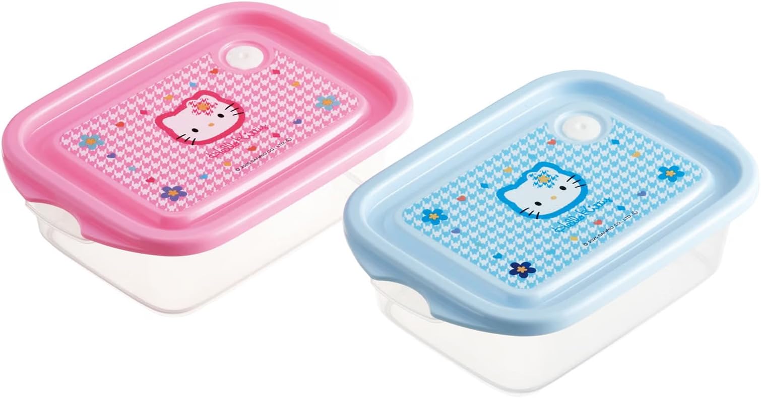 ハローキティ　透明保存容器　6個セット　1998年製　リーフ柄　日本製 Amazon｜スケーター(Skater) シールボックス 抗菌 保存 容器 2個入