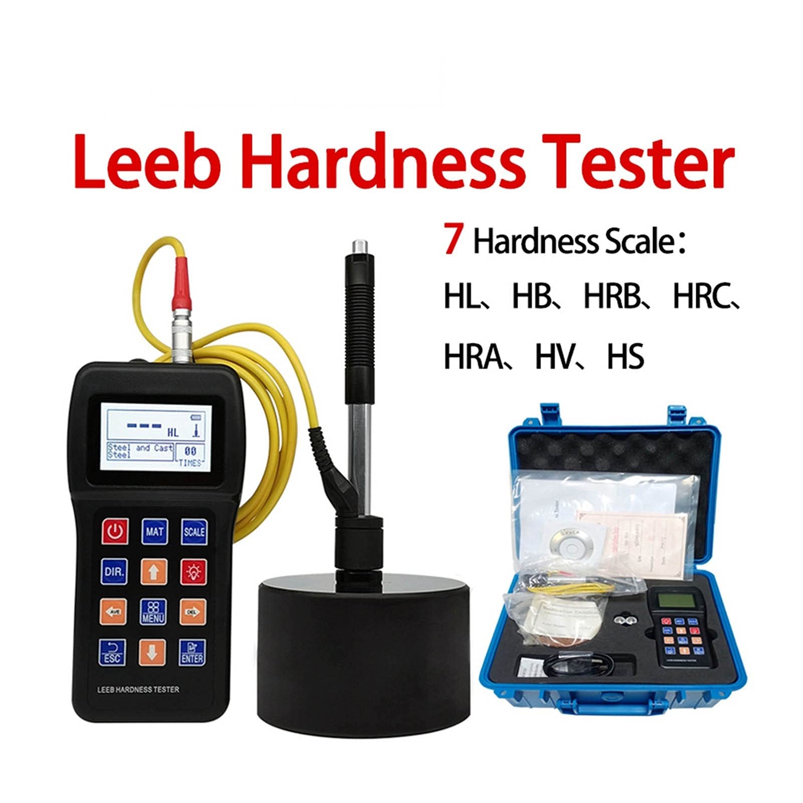 Tester twardości Metal LEEB, stal ze stali nierdzewnej Miernik pomiarowy miedź HRC HL HB HV HS HRB Wskaźnik testowania twardości,Wydajny i Zrównoważony