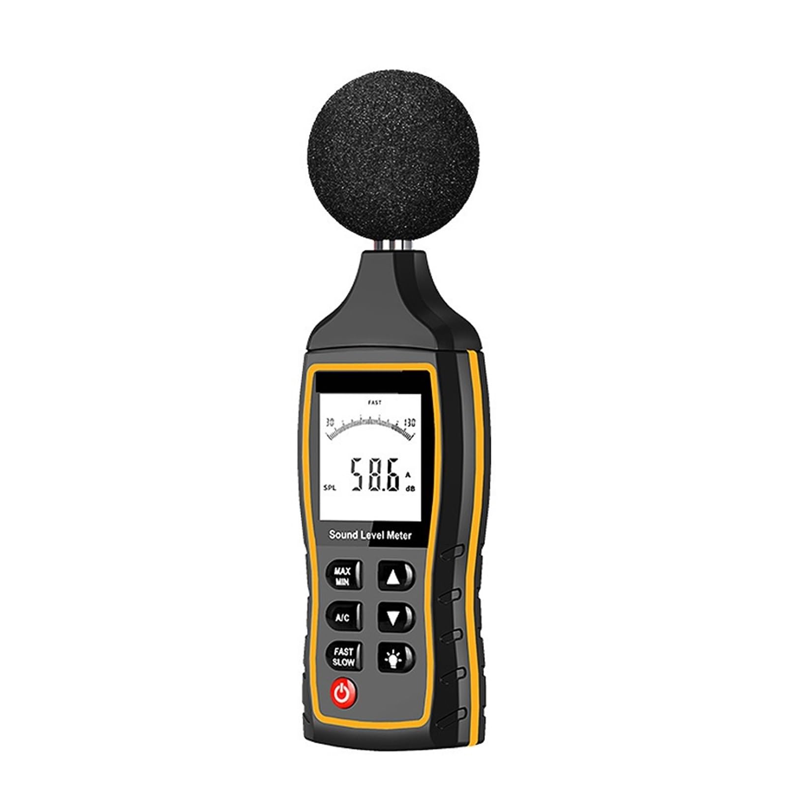Medidor de decibelios, SW-523/524 Medidor de nivel sonido portátil Digital Sonómetros DB mano Ruido 30-130dB Monitor decibelios(SW-523)