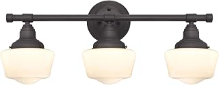 Westinghouse Lighting 6342100 Scholar Three-Light Indoor Wall Fixture, Oil Rubbed Bronze Finish with White Opal Glass, Oil-Rubbed Bronze