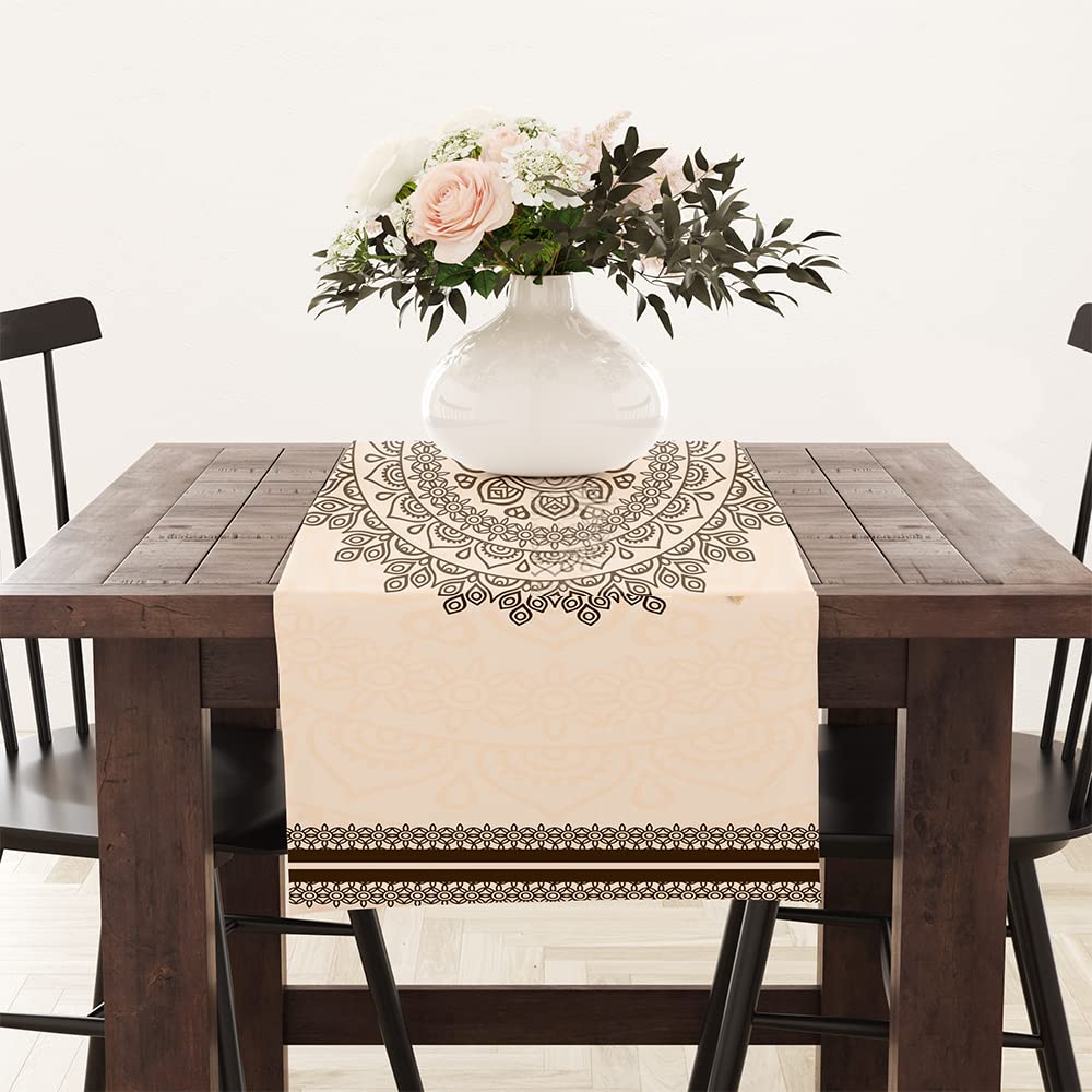 Photo 1 of Table Runner for Kitchen and Dining Rooms – Woven Table Runner for Home Décor – 90-inch Long (Boho)